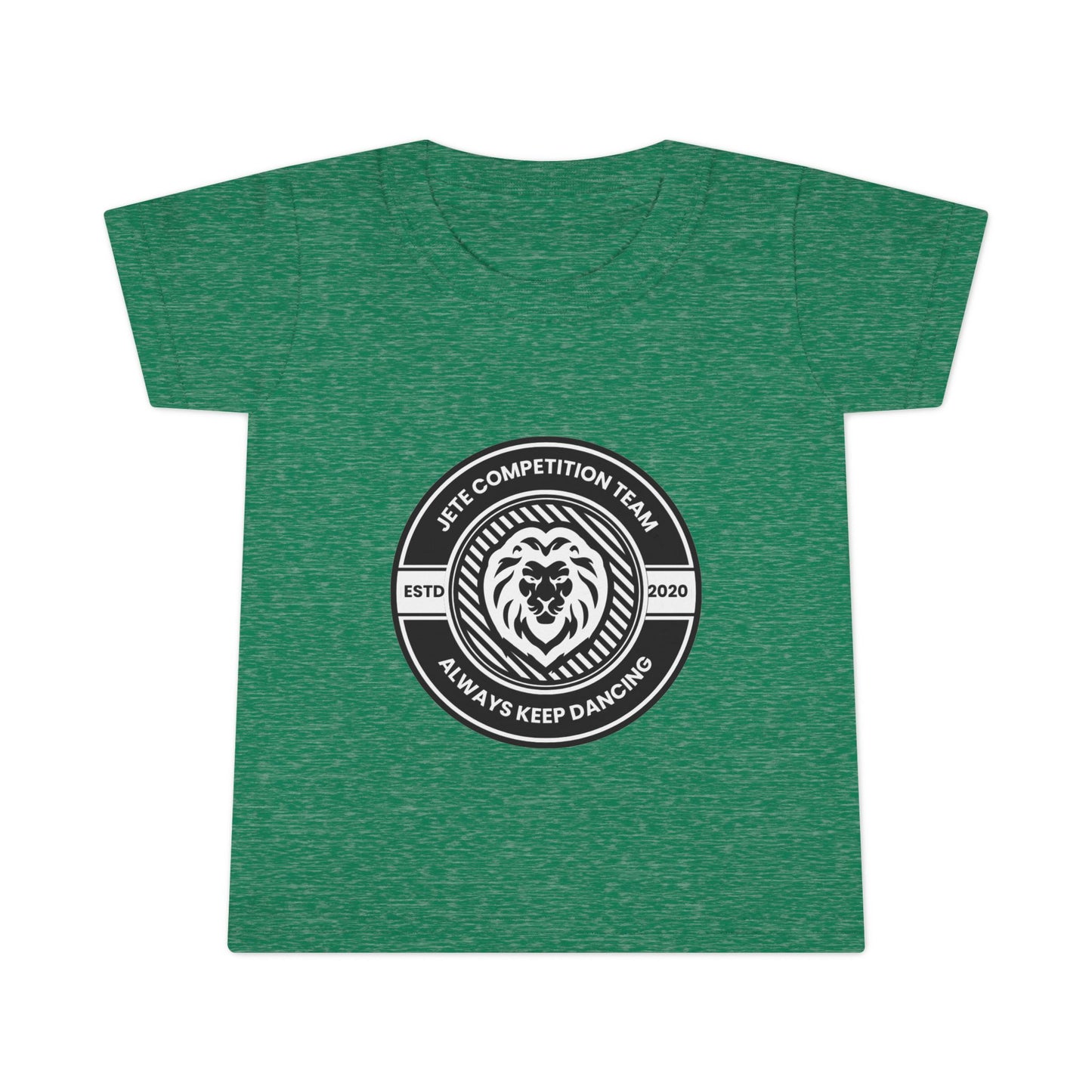 "Jeté Competition Team – Always Keep Dancing" Toddler Dance T-Shirt – Collegiate-Inspired Emblem Graphic Short Sleeve Tee for Kids