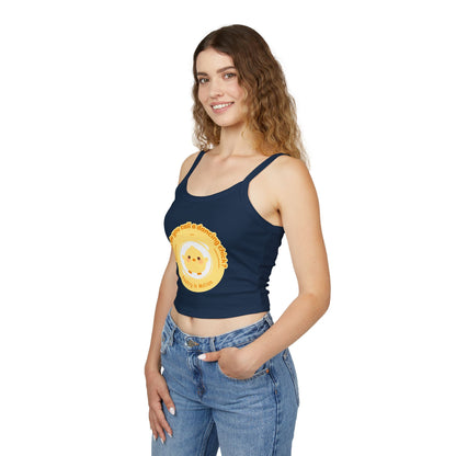 "What Do You Call a Dancing Chick? Poultry in Motion" Women’s Spaghetti Strap Tank Top – Cute Chicken Graphic | Funny Dance Pun Apparel for Dancers & Animal Lovers