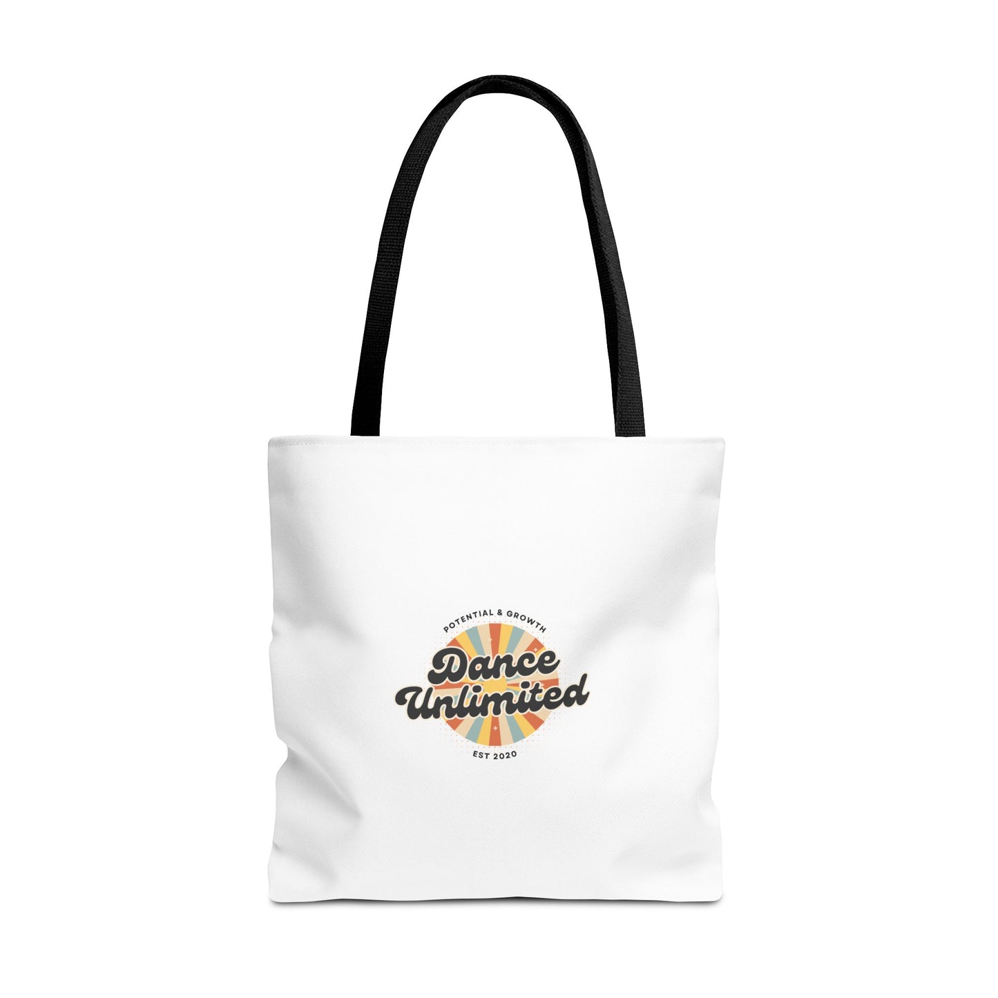 "Dance Unlimited, Potential & Growth" Canvas Tote Bag – Retro Graphic Dance Bag | Stylish Reusable Dance Tote for Dancers & Dance Moms