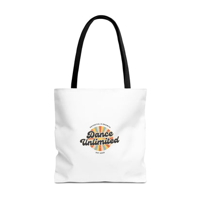 "Dance Unlimited, Potential & Growth" Canvas Tote Bag – Retro Graphic Dance Bag | Stylish Reusable Dance Tote for Dancers & Dance Moms