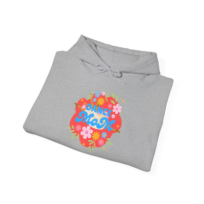 "Dance Mom" Superhero Hoodie – Floral Front Graphic & Fun Back Design | Unisex Hooded Sweatshirt for Proud Dance Parents