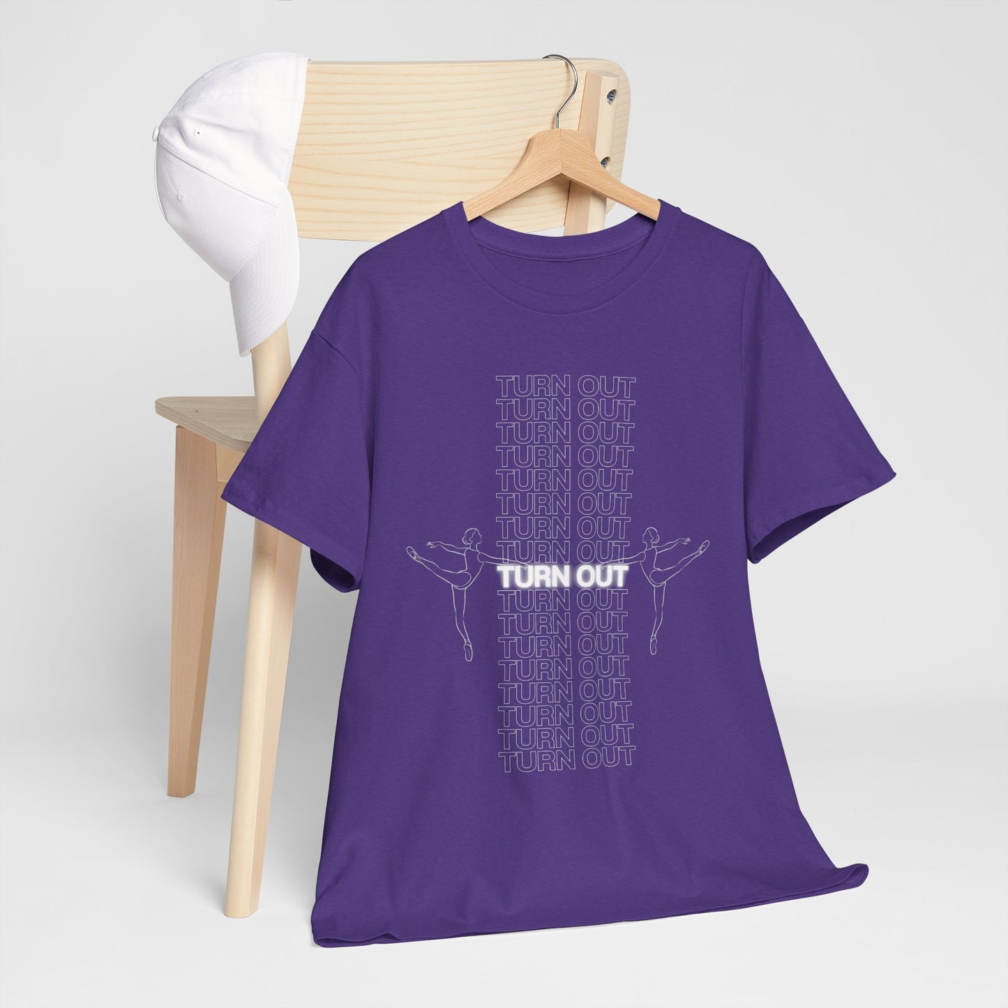 "Turn Out" Ballerina Graphic Unisex Heavy Cotton Tee – Ballet Dance T-Shirt for Dancers & Dance Enthusiasts