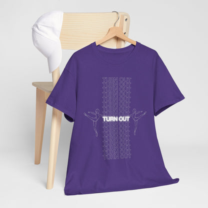 "Turn Out" Ballerina Graphic Unisex Heavy Cotton Tee – Ballet Dance T-Shirt for Dancers & Dance Enthusiasts