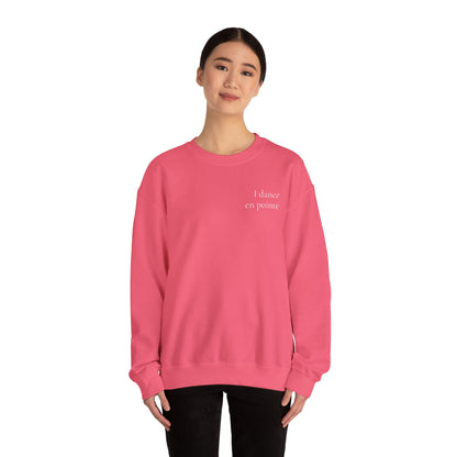 “I Dance en Pointe” - Optional Personalized Sleeve - Ballet Unisex Heavy Blend™ Crewneck Sweatshirt with Front and Back Print