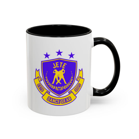 "Jeté Dance Gear Estd 2025" Accent Coffee Mug – Collegiate Style Ceramic Mug for Dancers and Studio Pride