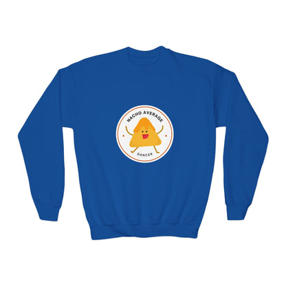 "Nacho Average Dancer" – Funny Youth Crewneck Dance Sweatshirt | Cute Nacho Graphic Kids Pullover