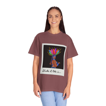 "Shake It Like a Samba Star" Unisex Garment-Dyed Dance T-Shirt – Bold Carnival-Inspired Graphic Tee for Dancers