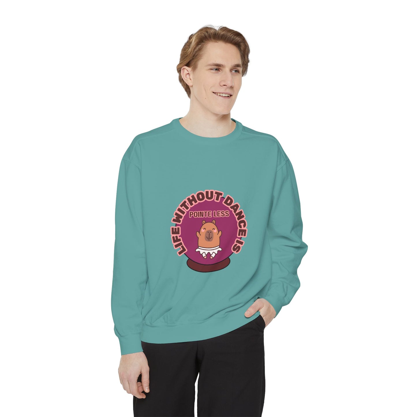"Life Without Dance Is Pointeless" Unisex Lightweight Crewneck Sweatshirt – Bold Retro Ballet Pun Graphic Pullover for Dancers & Dance Lovers