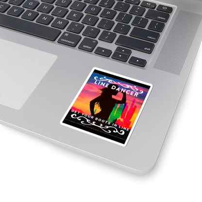 "Line Dancer, Get Your Boots in Line" Western-Inspired Graphic – Kiss-Cut Vinyl Dance Sticker