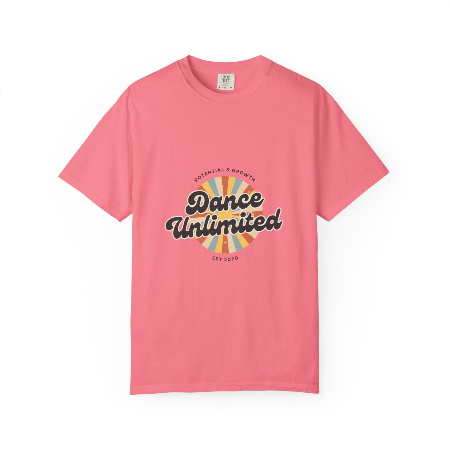 "Dance Unlimited, Potential & Growth" Unisex Garment-Dyed T-Shirt – Retro-Inspired Dance Motivation Graphic Tee – Inspirational Shirt for Dancers"