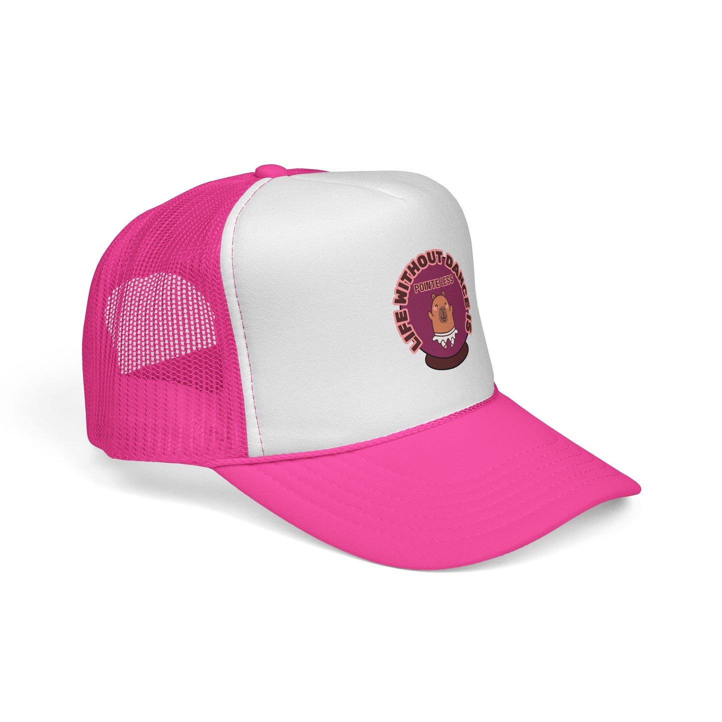 "Life Without Dance is Pointeless" Trucker Hat – Cute Dancing Capybara Graphic, Funny Unisex Dance Hat
