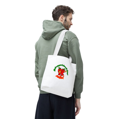 “What’s a Pepper’s Favorite Dance? Salsa!” Salsa Dance Pun Tote Bag – Funny Kawaii Pepper Graphic Canvas Bag for Dancers & Food Lovers
