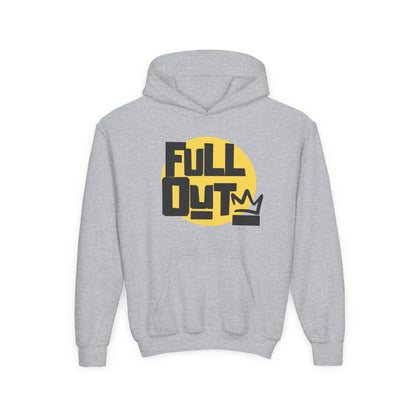 "Full Out" Youth Hooded Sweatshirt – Bold Streetwear-Inspired Dance Graphic Hoodie for Kids and Teens