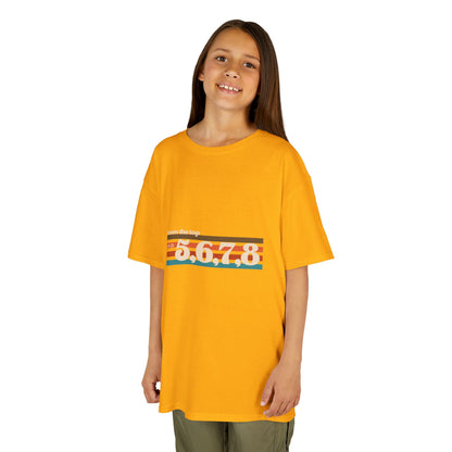 “From the Top and 5, 6, 7, 8” Youth Short Sleeve Tee – Retro Graphic Dance Shirt for Kids and Young Performers