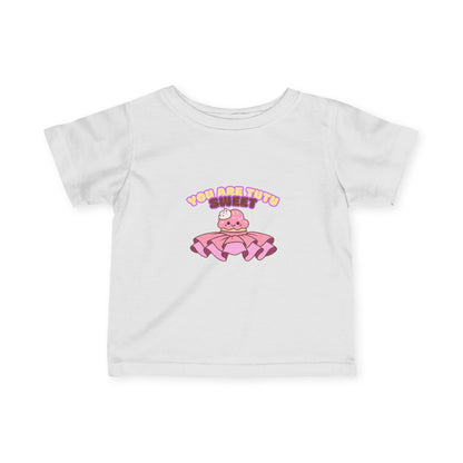 "You Are Tutu Sweet" Kawaii Cupcake Infant Fine Jersey Tee – Cute Baby Dance T-Shirt with Adorable Tutu Dessert Graphic
