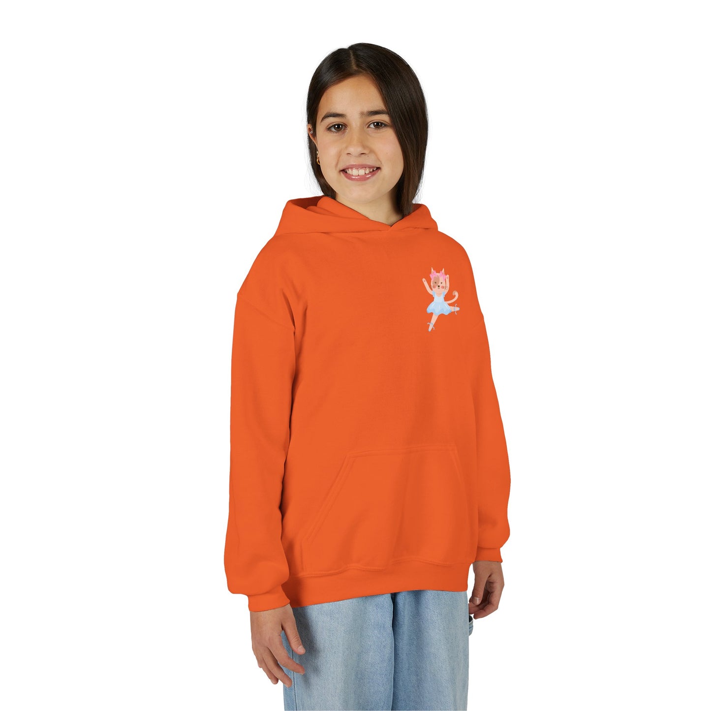 “Every Meow & Then I Dance” Adorable Dancing Cat Graphic | Cute Cat Dance Hoodie for Kids & Young Ballet Enthusiasts - Unisex Youth Hoodie