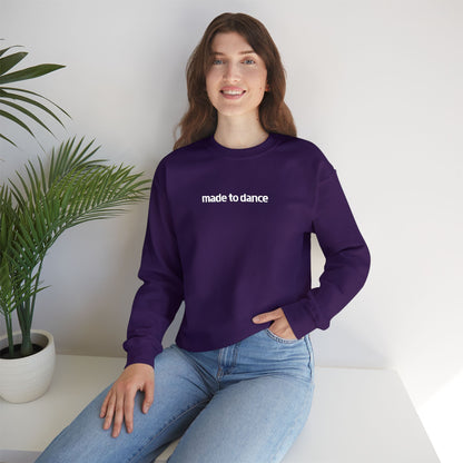 “Made to Dance" Unisex Heavy Blend™ Crewneck Sweatshirt – Embroidered Dance-Inspired Pullover for Adults & Kids