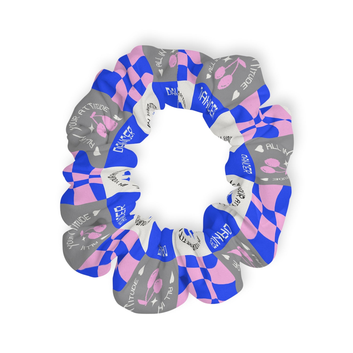 “Dancer – All in Your Attitude” Scrunchie – Retro Dance Hair Accessory with Motivational Graphic