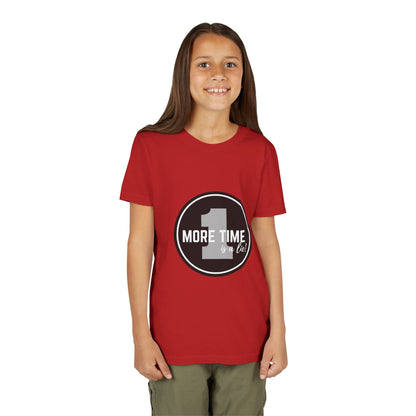 “One More Time is a Lie” Bold Emblem Dancer Graphic T-Shirt for Kids – Funny Dance Rehearsal Shirt - Youth Dance Tee