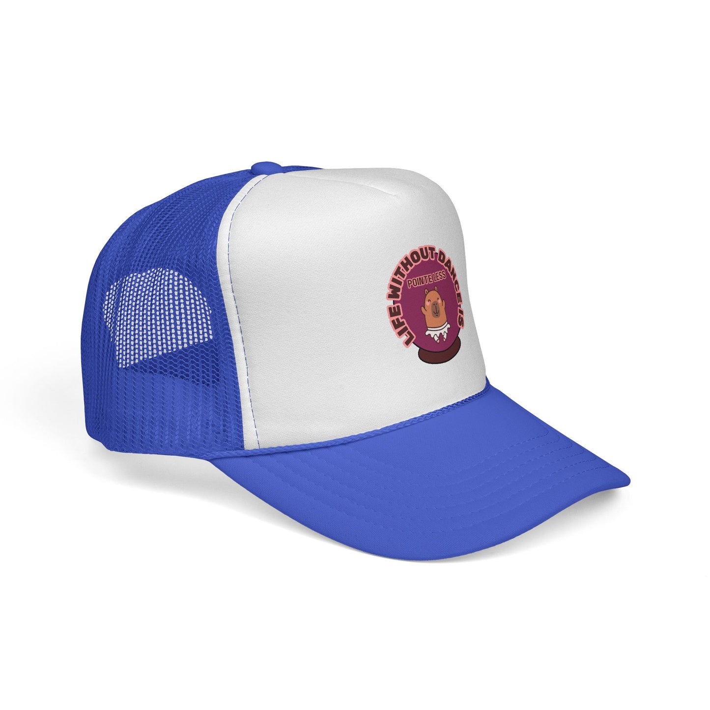 "Life Without Dance is Pointeless" Trucker Hat – Cute Dancing Capybara Graphic, Funny Unisex Dance Hat