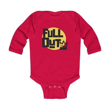 "Full Out" Infant Long Sleeve Bodysuit – Bold Streetwear Dance Graphic Baby Outfit for Future Performers