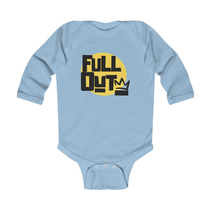 "Full Out" Infant Long Sleeve Bodysuit – Bold Streetwear Dance Graphic Baby Outfit for Future Performers