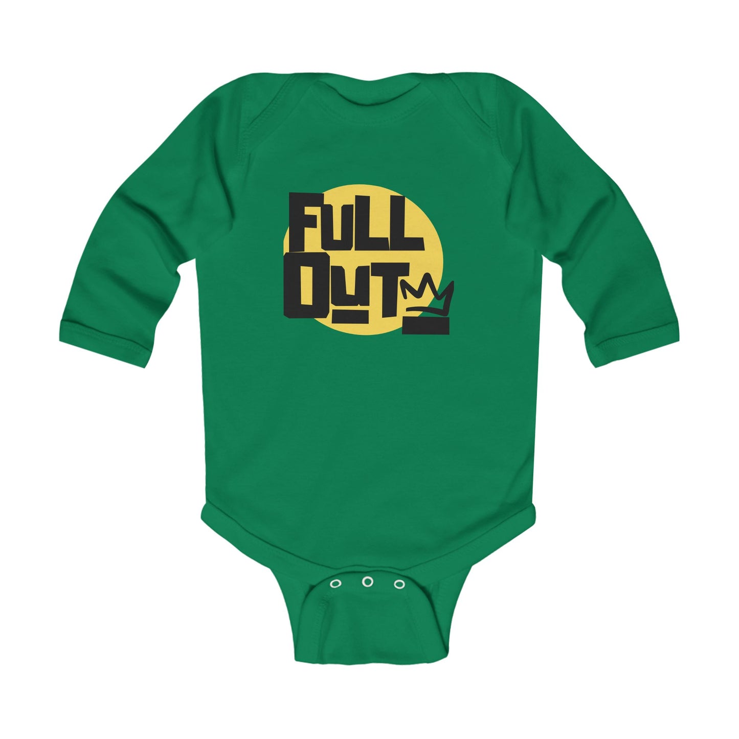 "Full Out" Infant Long Sleeve Bodysuit – Bold Streetwear Dance Graphic Baby Outfit for Future Performers