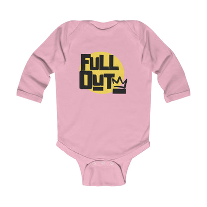 "Full Out" Infant Long Sleeve Bodysuit – Bold Streetwear Dance Graphic Baby Outfit for Future Performers