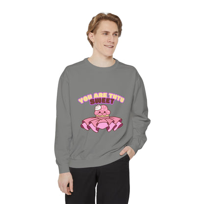 "You Are Tutu Sweet" Unisex Lightweight Crewneck Sweatshirt – Kawaii Cupcake in a Tutu Graphic Pullover for Ballet & Dance Lovers