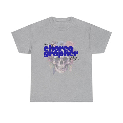 "In My Choreographer Era" Skull Floral Tee – Unisex Heavy Cotton Dance T-Shirt with Cool Gothic Graphic