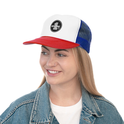 "One More Time is a Lie" Dance Quote Unisex Trucker Hat – Emblem Graphic Cap for Dancers & Dance Moms – Funny Dance Rehearsal Hat
