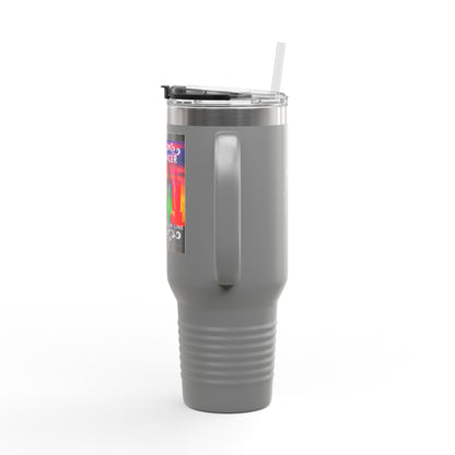 "Line Dancer, Get Your Boots In Line" 40oz Insulated Travel Mug – Cowgirl Dance-Themed Tumbler for Country Western Lovers