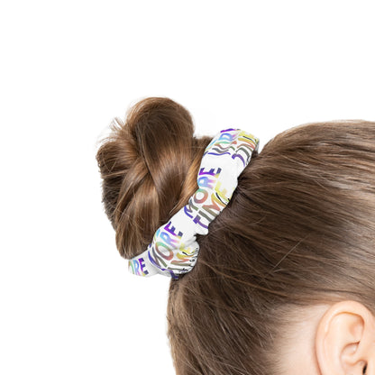 “One More Time Is a Lie” Scrunchie – Funny Dance Rehearsal Hair Accessory with Colorful Text Graphic