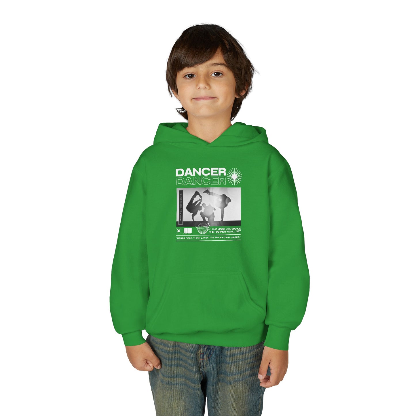 “Dancer” Breakdancer Streetwear Graphic | Unisex Youth Hoodie – Hip-Hop Dance Hoodie for Kids & Young Performers