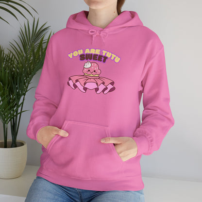 "You Are Tutu Sweet" Unisex Heavy Blend Hooded Sweatshirt – Kawaii Cupcake in Tutu Dance Graphic Hoodie for Adults and Teens