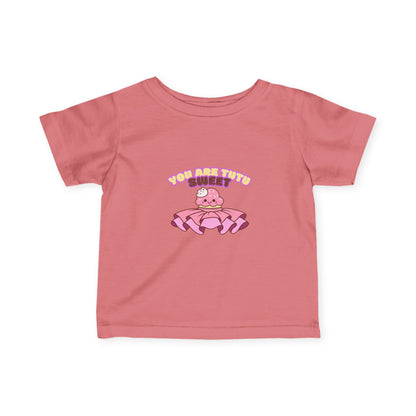 "You Are Tutu Sweet" Kawaii Cupcake Infant Fine Jersey Tee – Cute Baby Dance T-Shirt with Adorable Tutu Dessert Graphic