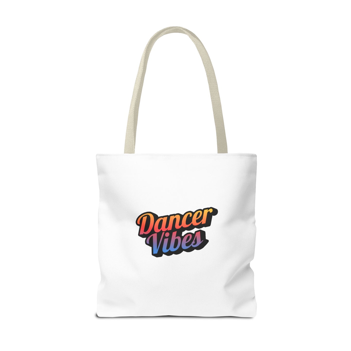 "Dancer Vibes" Canvas Tote Bag – Bold Dance-Themed Text Graphic Bag for Dancers, Students & Everyday Use