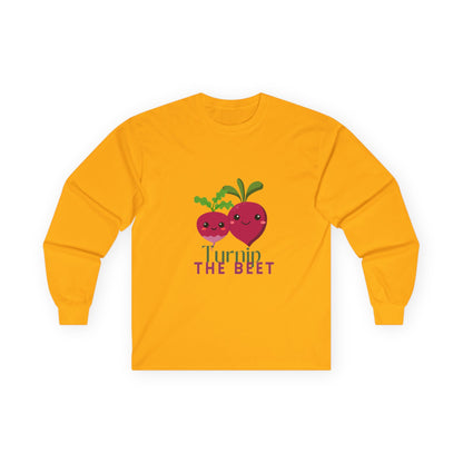 "Turnip the Beet" Unisex Long Sleeve Tee – Funny Dance Pun Shirt with Cute Pepper Graphic for Dancers & Veggie Lovers