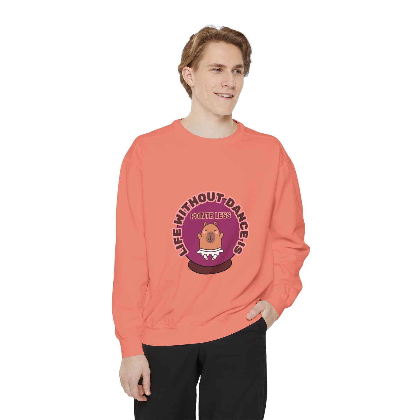 "Life Without Dance Is Pointeless" Unisex Lightweight Crewneck Sweatshirt – Bold Retro Ballet Pun Graphic Pullover for Dancers & Dance Lovers
