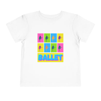“Ballet" Toddler Short Sleeve T-Shirt – Pop Art Inspired Dance Graphic Tee for Kids