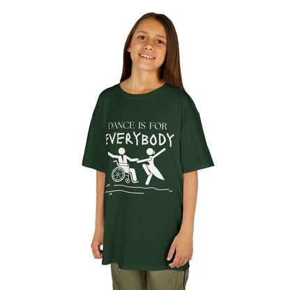 “Dance Is for Everybody” Youth Short Sleeve Tee – Inclusive Dance T-Shirt for Kids & Teens, Personalized with Name or Studio