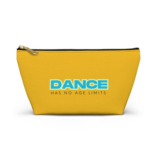 "Dance Has No Age Limits" Makeup Bag – Bold Text-Based Dance Graphic – Inspirational Dance-Themed Zipper Pouch for Cosmetics, Accessories & Gifts