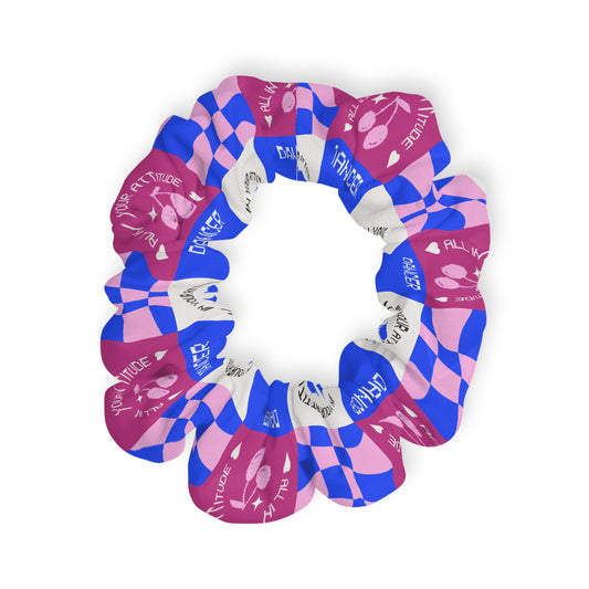“Dancer – All in Your Attitude” Scrunchie – Retro Dance Hair Accessory with Motivational Graphic