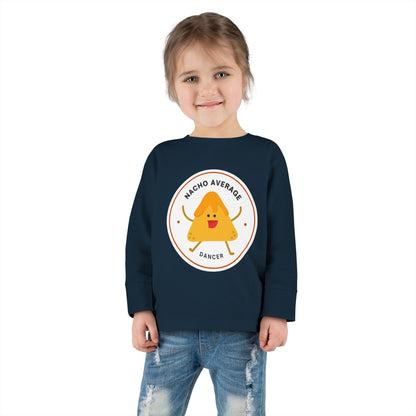 "Nacho Average Dancer" Toddler Dance T-Shirt – Cute Nacho Graphic Long Sleeve Tee for Kids