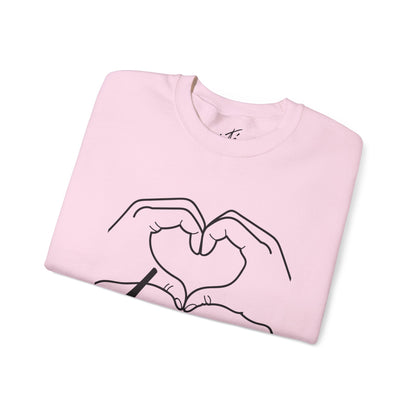Dance Heart Hands Unisex Crewneck Sweatshirt – Hand Heart Graphic Dance Lover Pullover