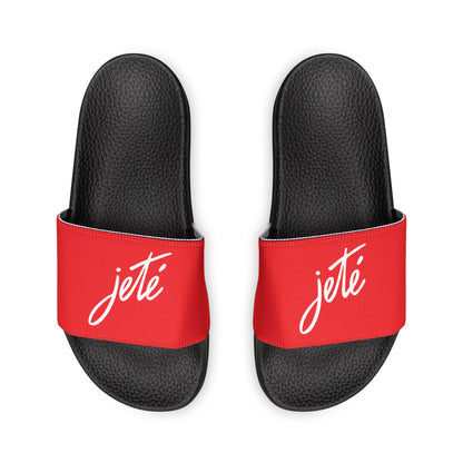 WOMEN'S SIZES - “Jeté” Official Logo Dance -Inspired Custom Footwear | Women’s Sandal Slides with Removable Straps