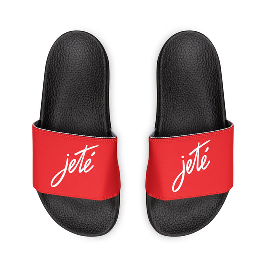 WOMEN'S SIZES - “Jeté” Official Logo Dance -Inspired Custom Footwear | Women’s Sandal Slides with Removable Straps