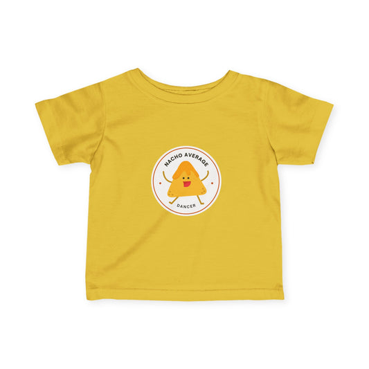 "Nacho Average Dancer" Infant Fine Jersey Tee – Funny Baby Dance T-Shirt with Cute Nacho Graphic for Tiny Movers