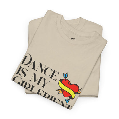 I Love Dance Unisex Heavy Cotton Tee – Hand-Drawn Heart & Note Graphic Dance Lover T-Shirt