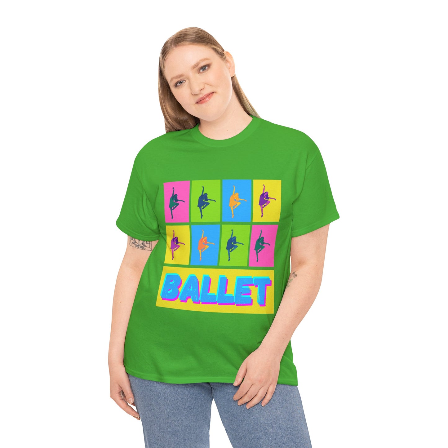 "Ballet" Pop Art Inspired Dance Graphic Unisex Heavy Cotton Tee – Artistic Ballet Dancer T-Shirt for Dance Lovers